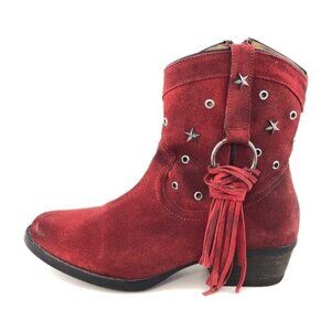 Circle G by Corral Fringe & Studs Western Ankle Boots 8.5